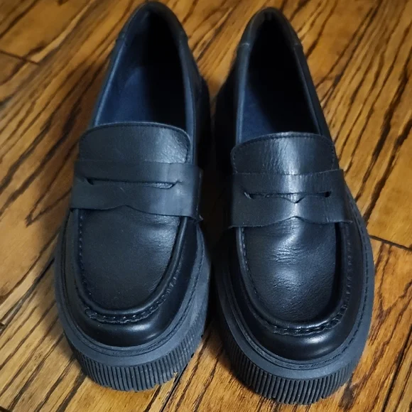 FLOYD Charlie Loafers, Women’s 37 | Black Leather | Platform Slip-Ons - Picture 2 of 13